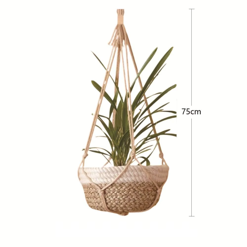 Porte-plantes en macramé pour salon intérieur
