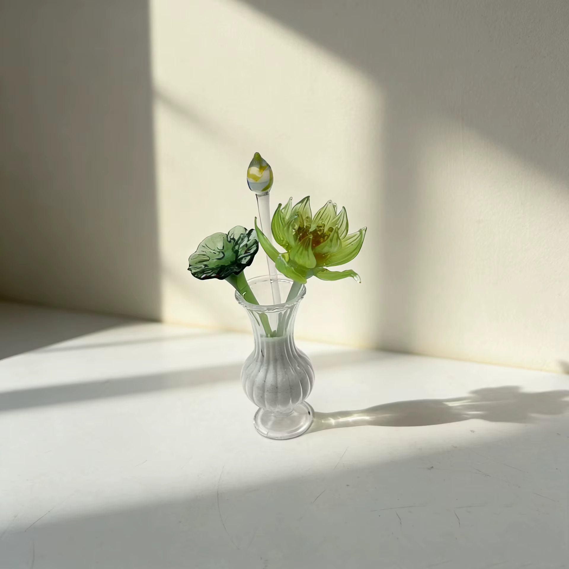 Mini décoration en verre en forme de fleur de lotus | Ornement