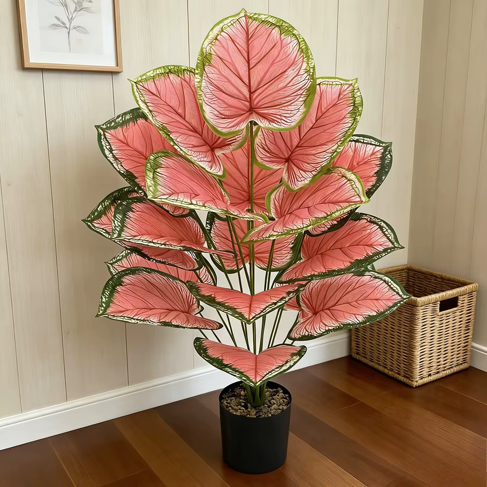Plante Artificielle Caladium Rose