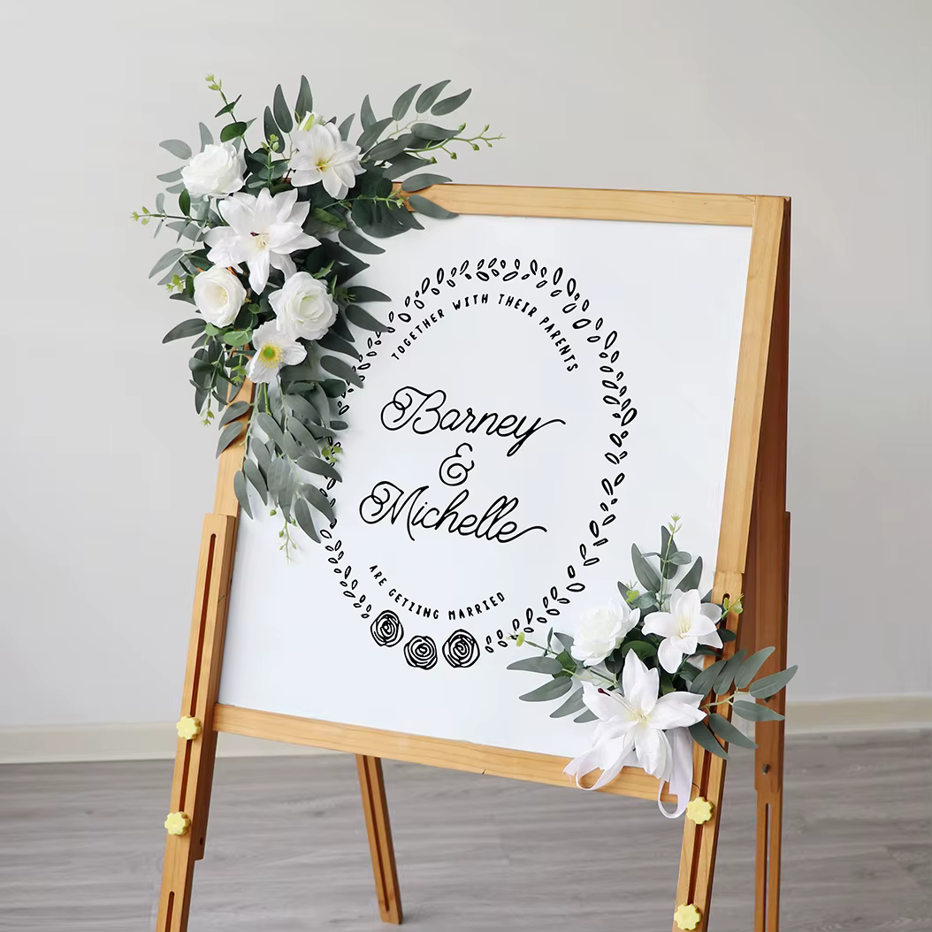 Yannew pays mariage bienvenue signe fleurs guirlande arc artificiel fleur Eucalyptus Swag pour fête cérémonie réception décor