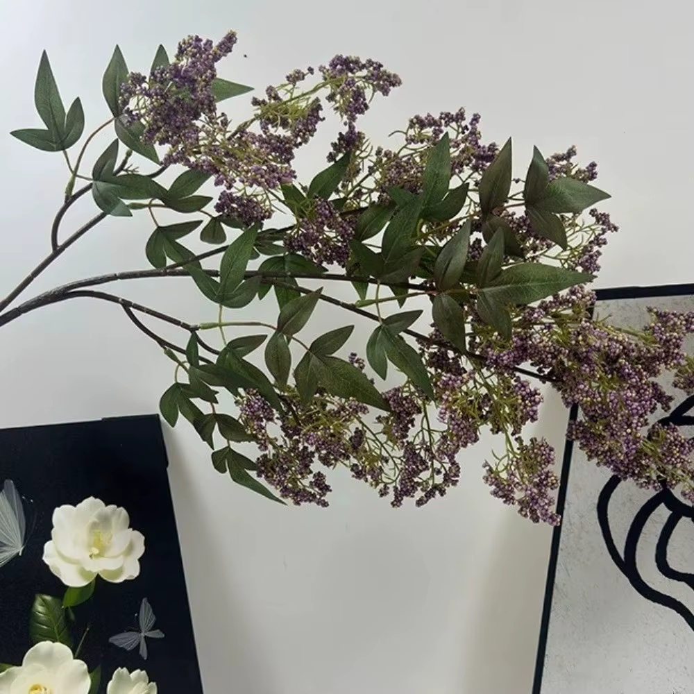 Branche de baies de Nandina artificielle en plastique