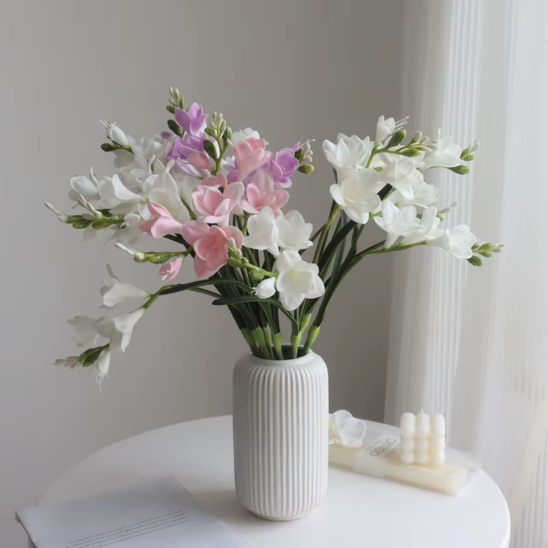 PU 2 fourchettes Jade épingle à cheveux fleur maison salon décoration faux Floral bricolage mariage Festival fête scène mise en page photographie accessoires