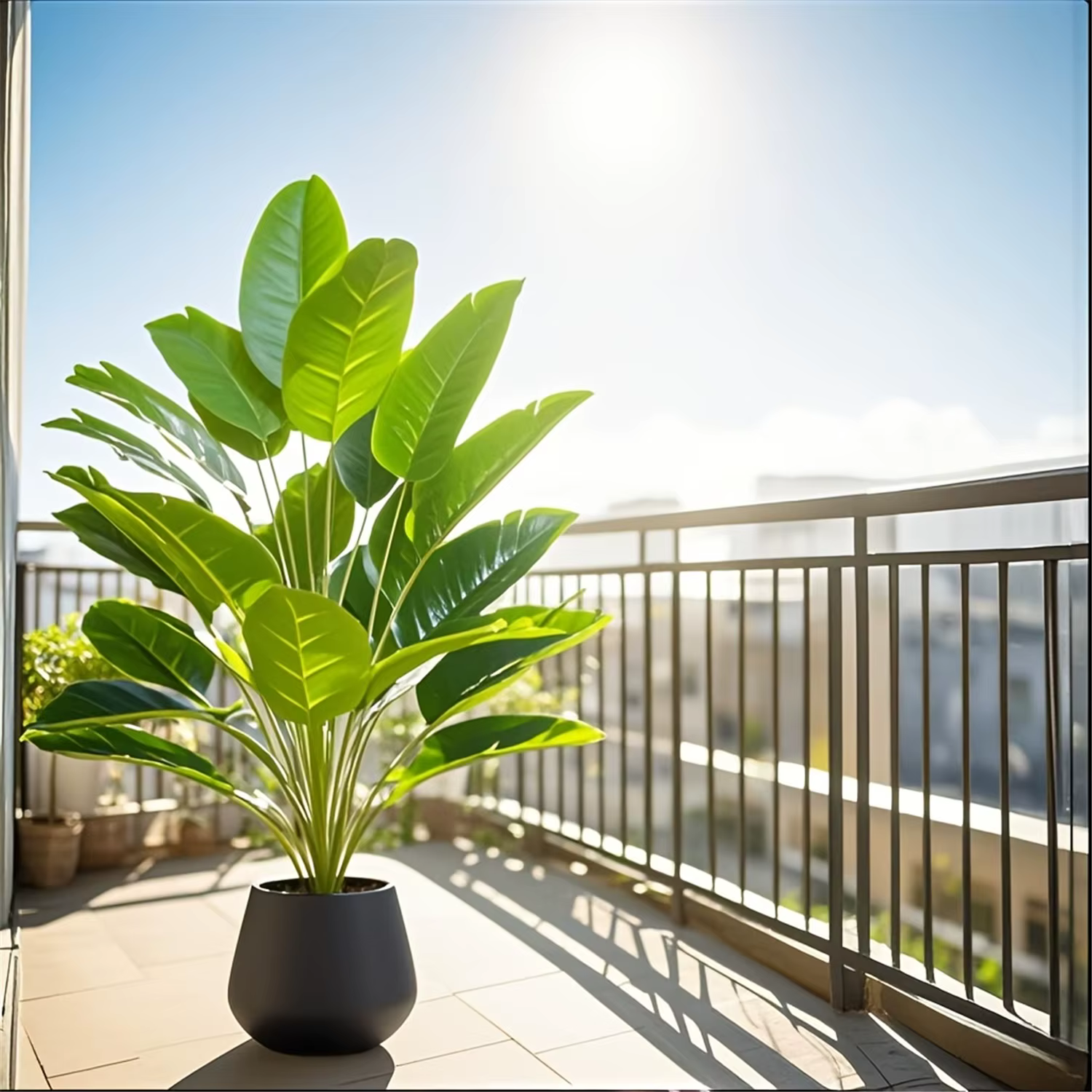 Plante de palmier artificielle réaliste extra large à 24 feuilles – Décor de sol tropical haut de gamme pour usage