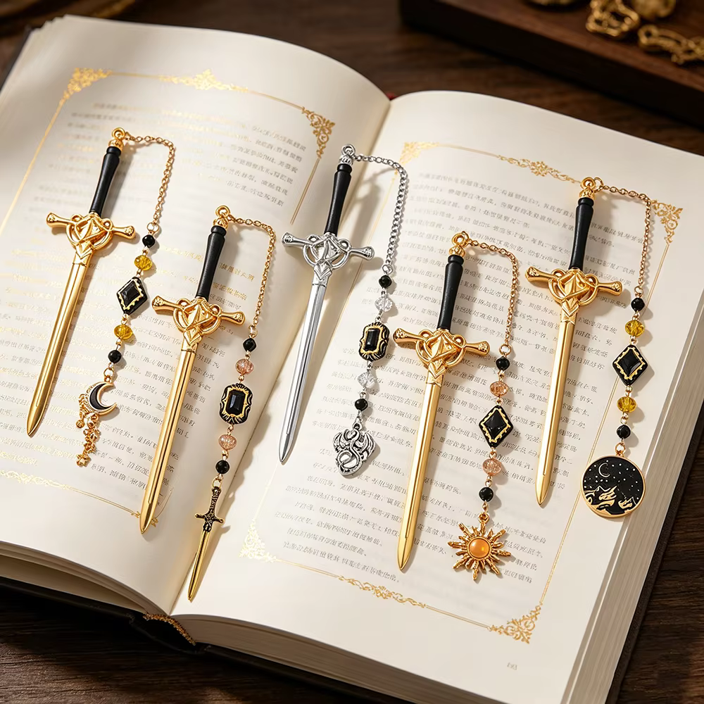 Marque-page Épée de Dragon Fantastique, Accessoire de Livre pour Amateurs de Romans Fantasy, Cadeau Romantique Acotar pour Femmes, Fournitures Scolaires et de Bureau