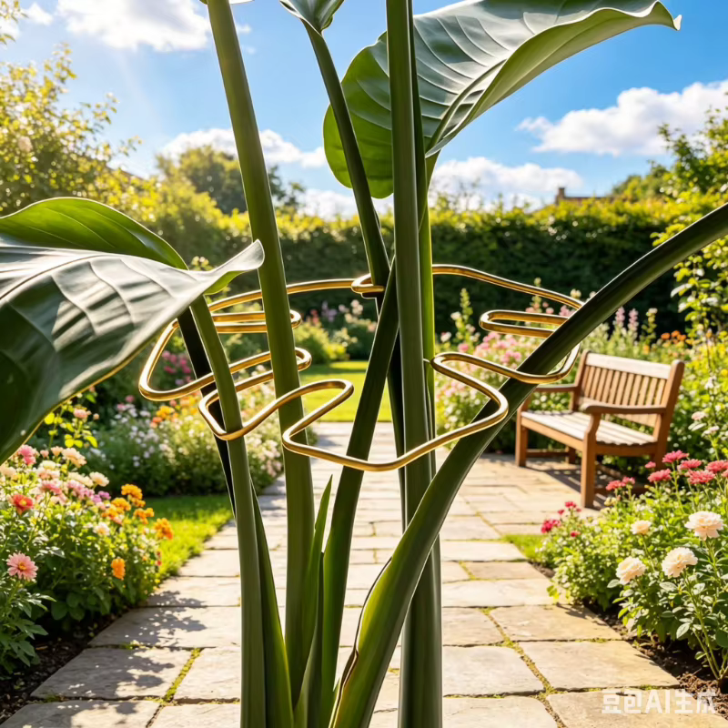 Support de plante en métal en forme de feuille de Monstera