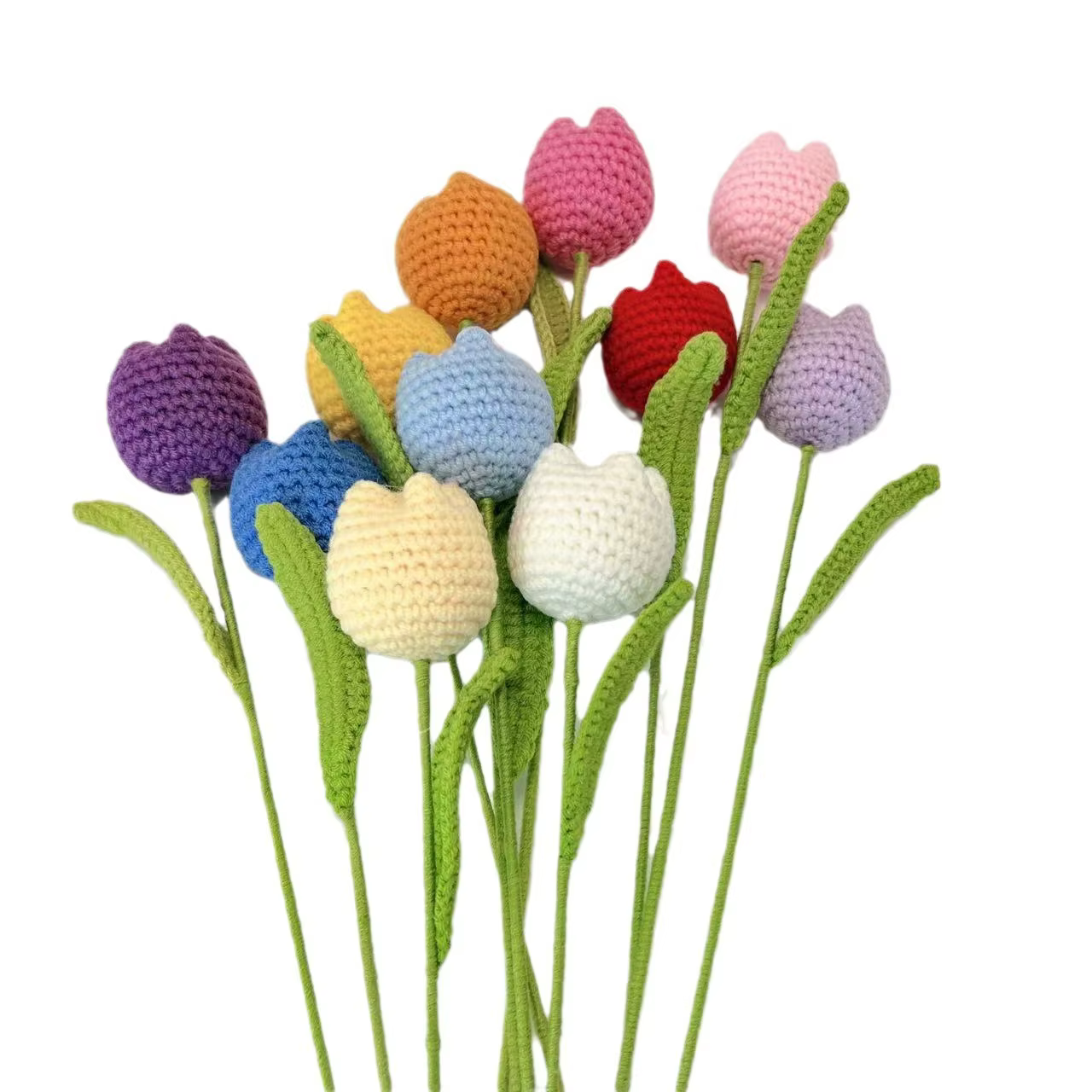 Bouquet de tulipes de fleurs tricotées