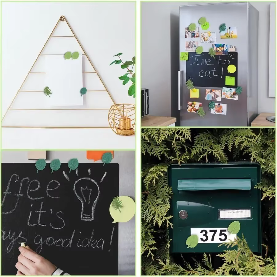 Aimants de réfrigérateur feuilles de plantes 3D