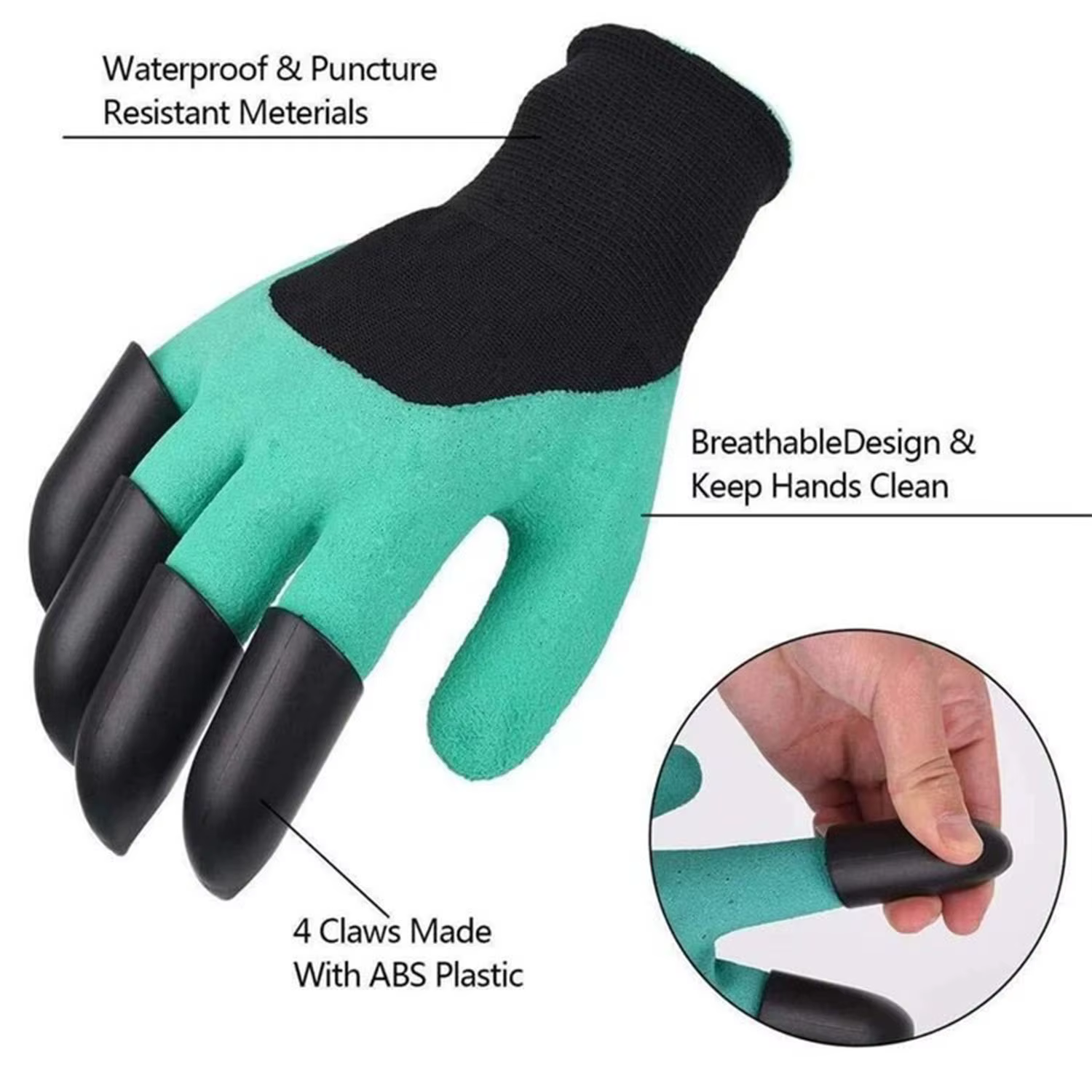 Gants de jardinage à 8 griffes