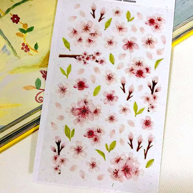Autocollant Suatelier 1086 « Fleur d'eau » – Décoration DIY pour Junk Journal, Agenda, Scrapbooking et Loisirs Créatifs