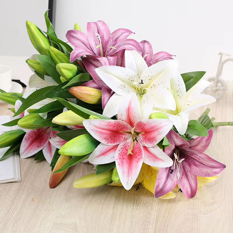 Bouquet de fleurs artificielles en soie