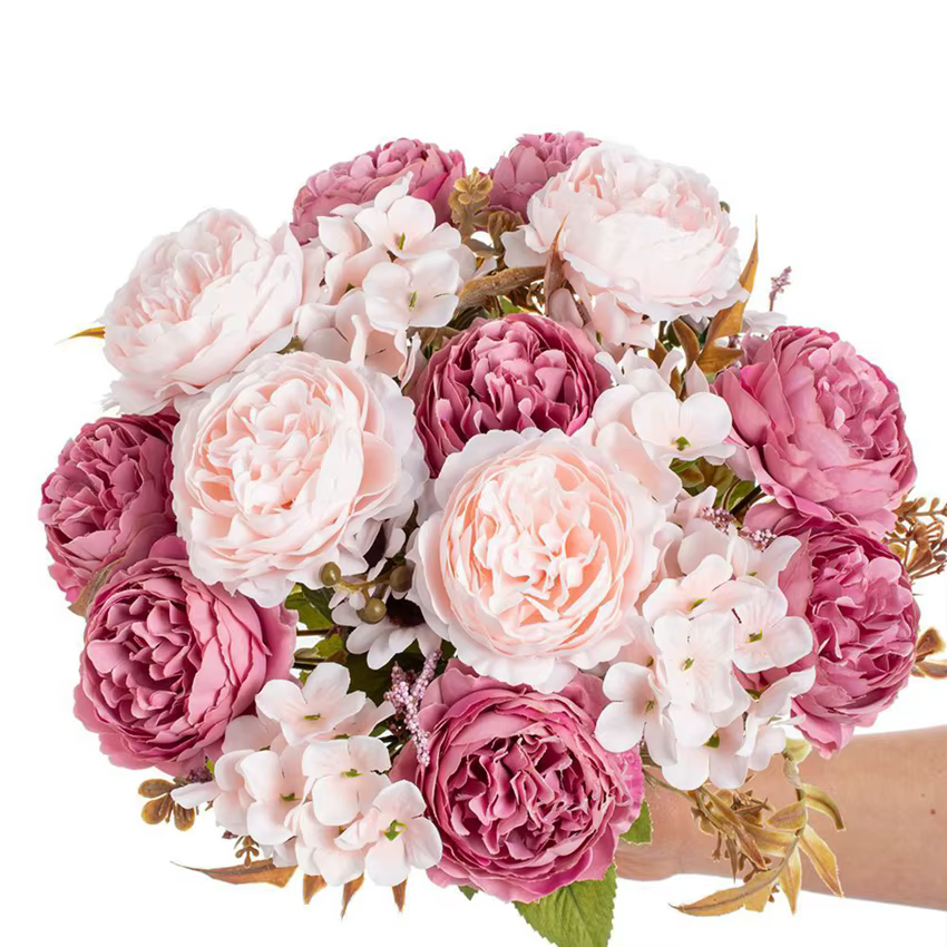 Fleur artificielle Soie Persan Pivoine Jardin En Plein Air festival De Mariage nuptiale bouquet Accueil vase Table BRICOLAGE cadeau boîte scrapbook Décor