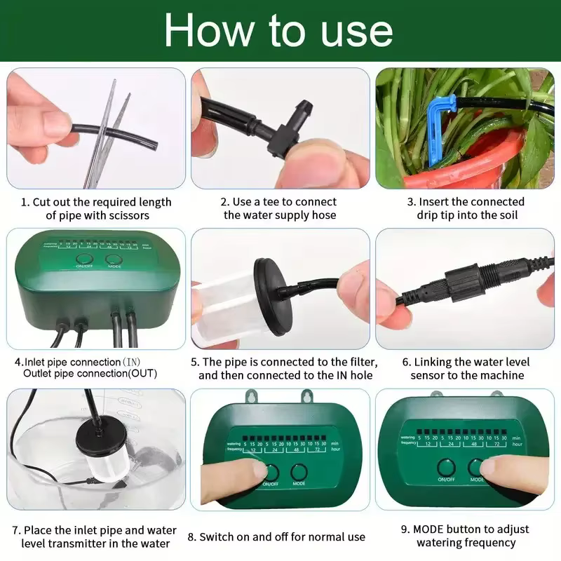 Kit d'irrigation solaire Intelligent 6V 2W