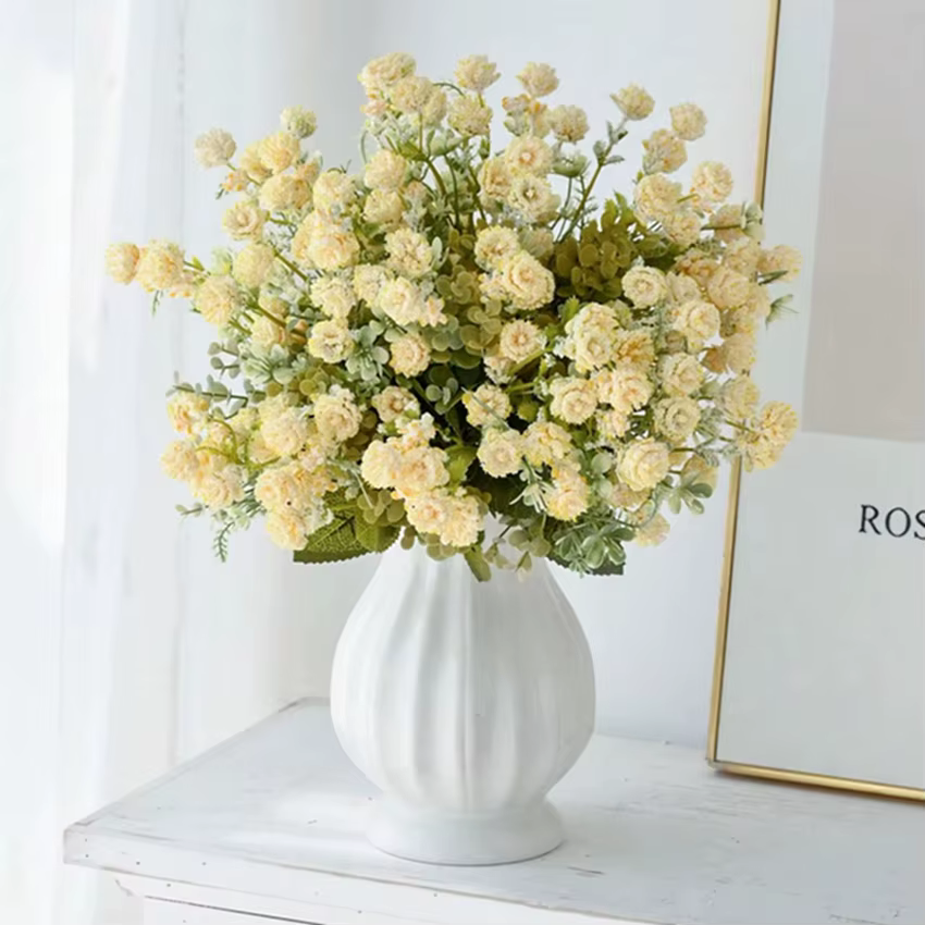 Soie Fleur Artificielle De Mariage Maison Chambre Décor Nuptiale Sala Salle Extérieure Distinctive Bouquet De Mariée Vase Jolie Photographie Prop