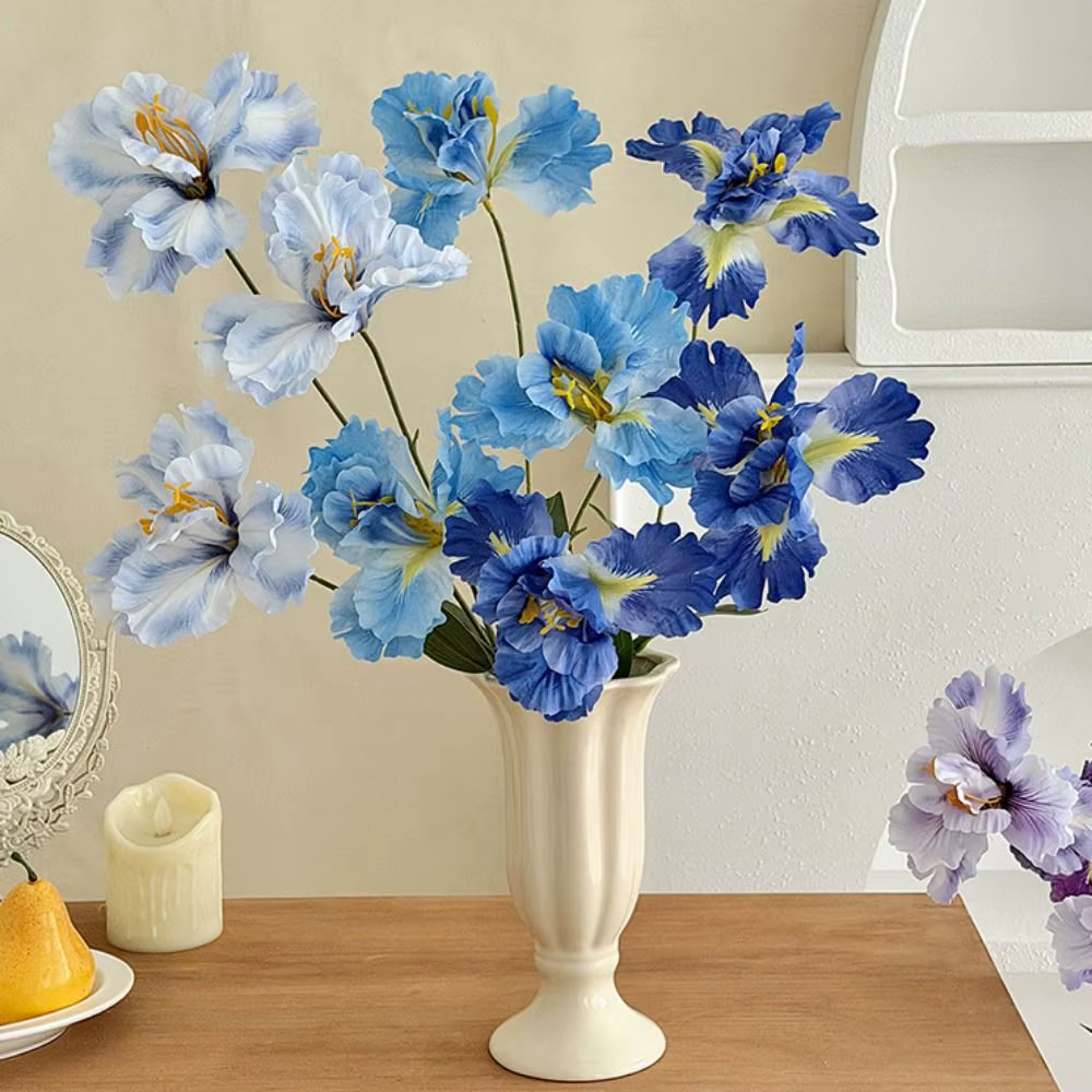 Nouveau bouquet de fleurs d'iris artificielles violettes