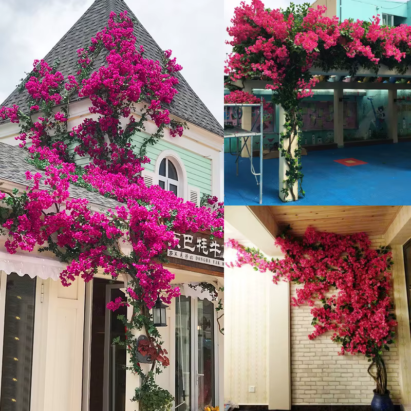Ensemble d'arbres et de lianes artificiels Bougainvillea