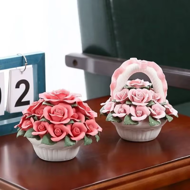 Mini panier de fleurs en céramique fait à la main