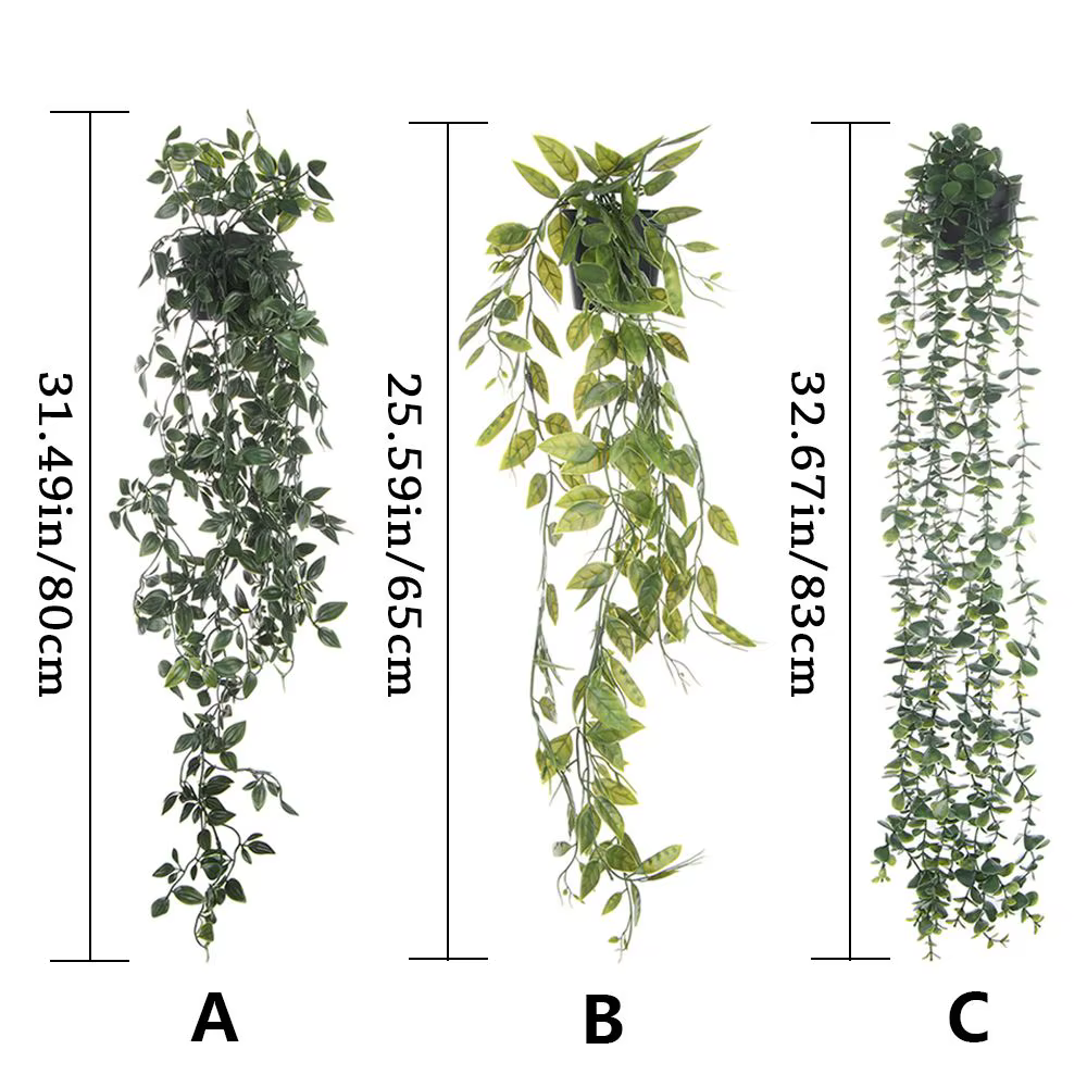 Plantes artificielles suspendues avec Pot