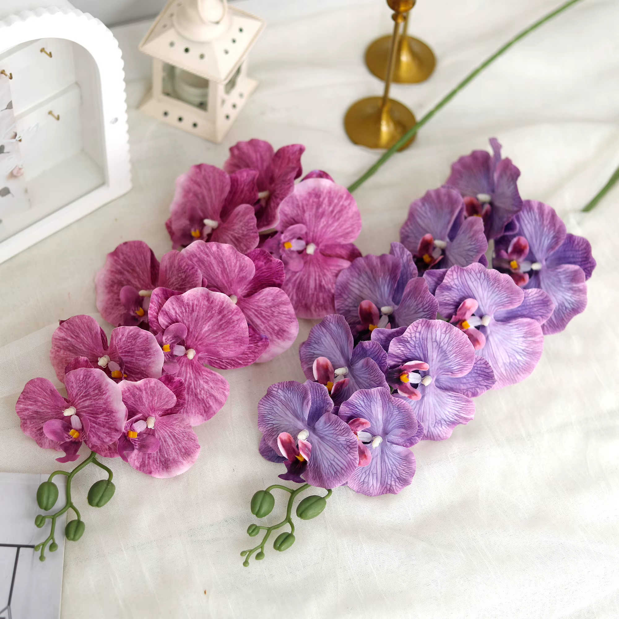 Branches de fleurs de Phalaenopsis artificielles 3D