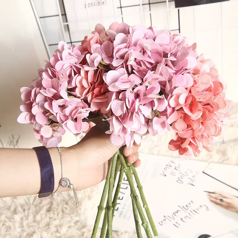 35CM Macaron hortensia artificielle Simulation fleur INS plante à vent bonsaï
