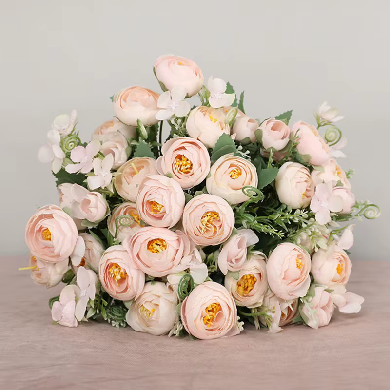 Vases de roses à thé multicolores pour décoration de maison