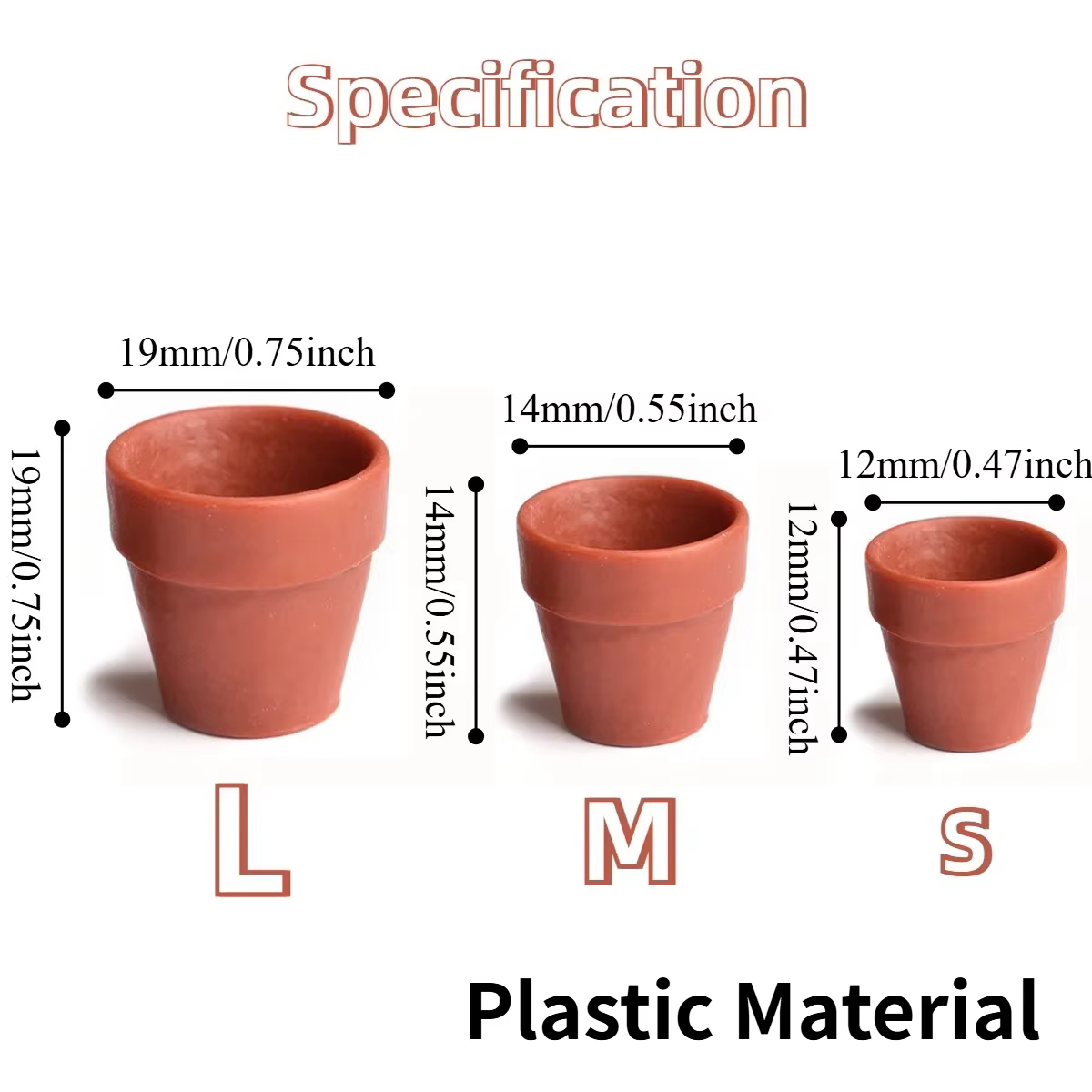 Mini pots en plastique faits à la main