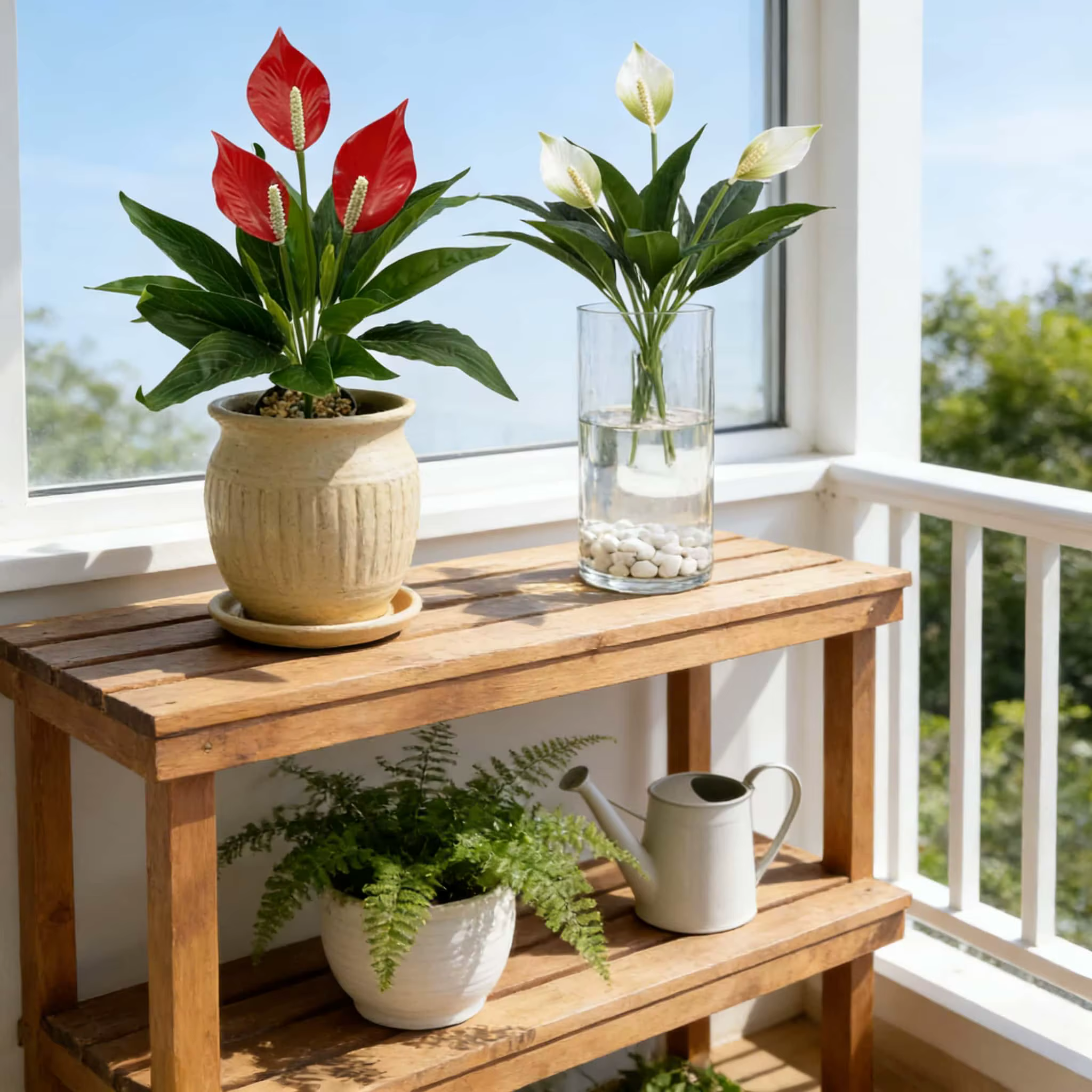 1/3 pièces plante de lys de paix artificielle Spathiphyllum réaliste pour jardin Patio balcon été vacances de mariage intérieur extérieur décor