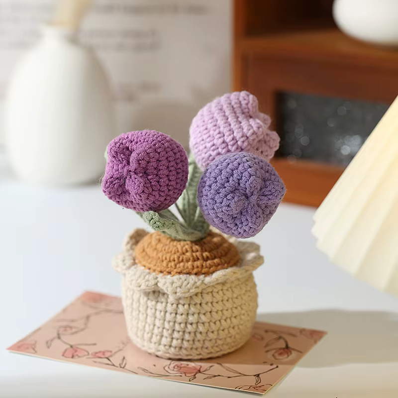 Crochet tulipes fleurs tricotées belle fausses