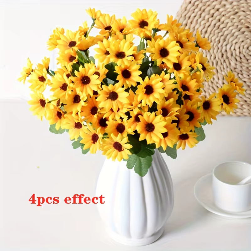1 bouquet, 24 fleurs de tournesol artificielles