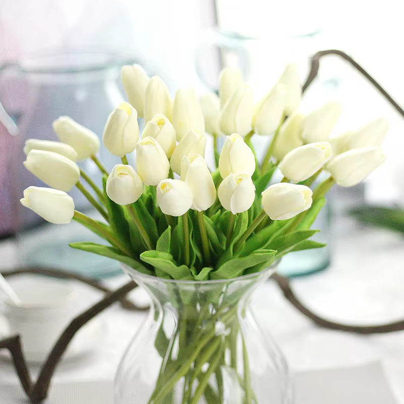 3/5/10/15/20 pièces tulipes fleurs artificielles vraie touche fleur Bouquet