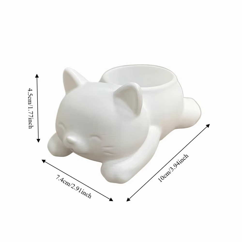 Pot de fleurs en forme de chat imprimé en 3D Kawaii