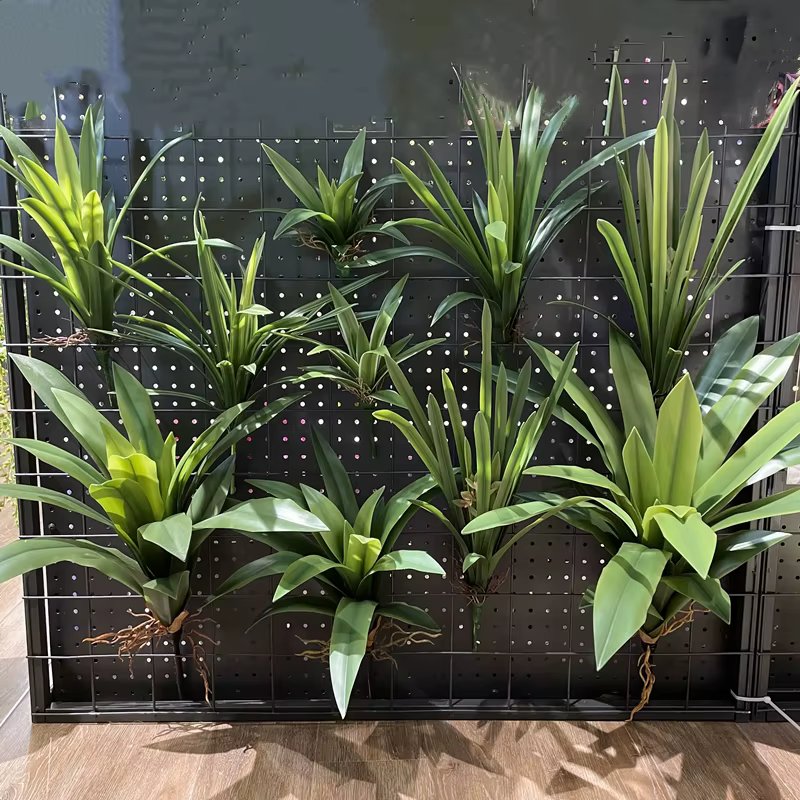 15/16/24 feuilles sensation réaliste orchidée artificielle herbe verte Chlorophytum plantes bricolage intérieur Floral maison jardin mariage hôtel décor