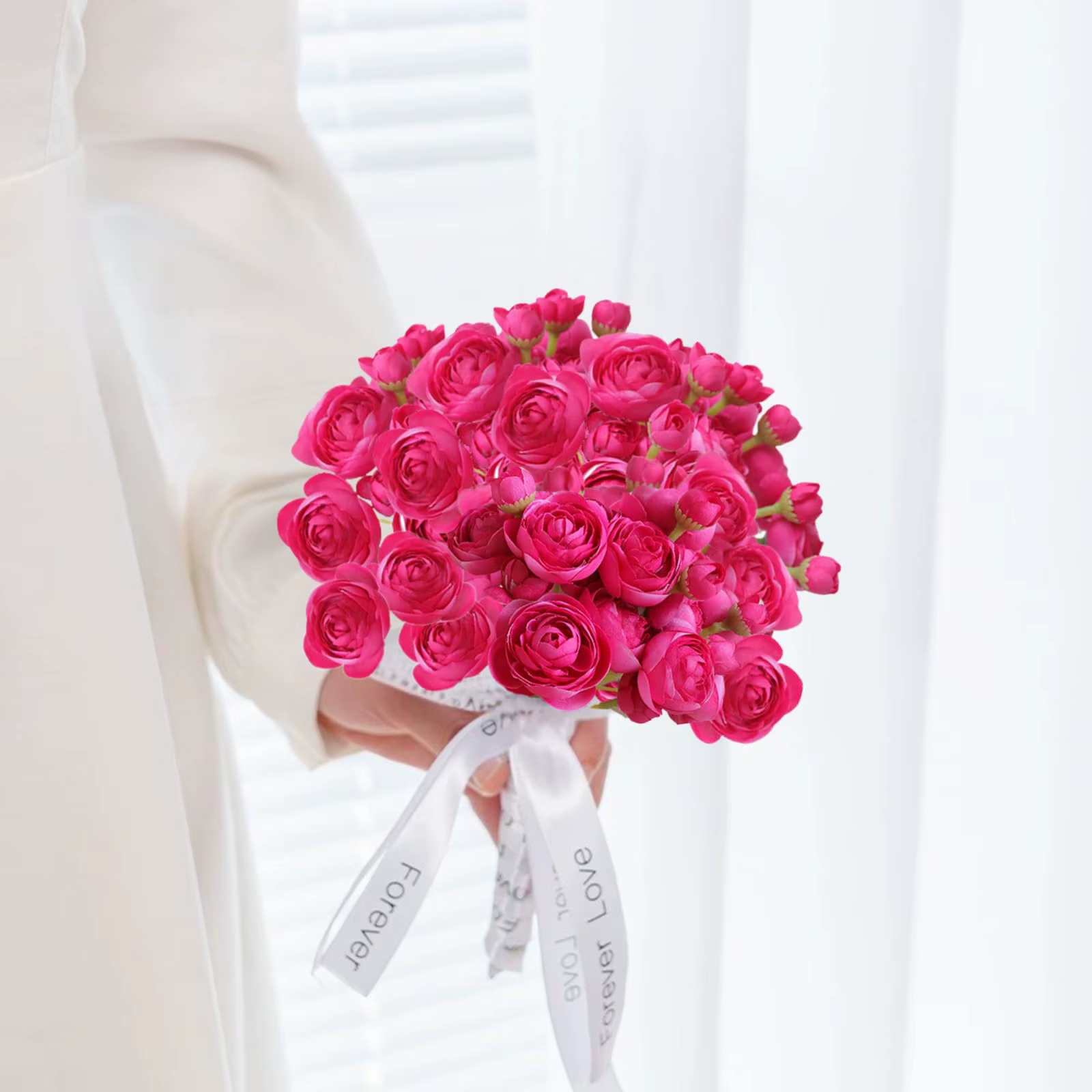 12 pièces Ranunculus fleurs artificielles Faux Mini pivoines fausse fleur pour bricolage Bouquets de mariage douche nuptiale décoration de Table à la maison
