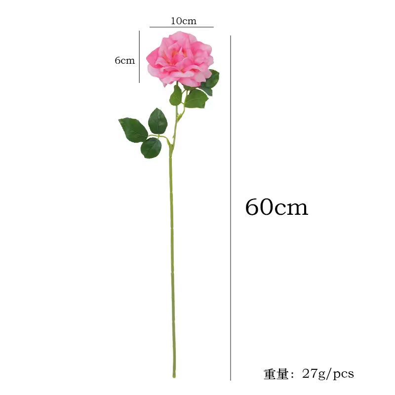 Lot de 5 roses artificielles haut de gamme