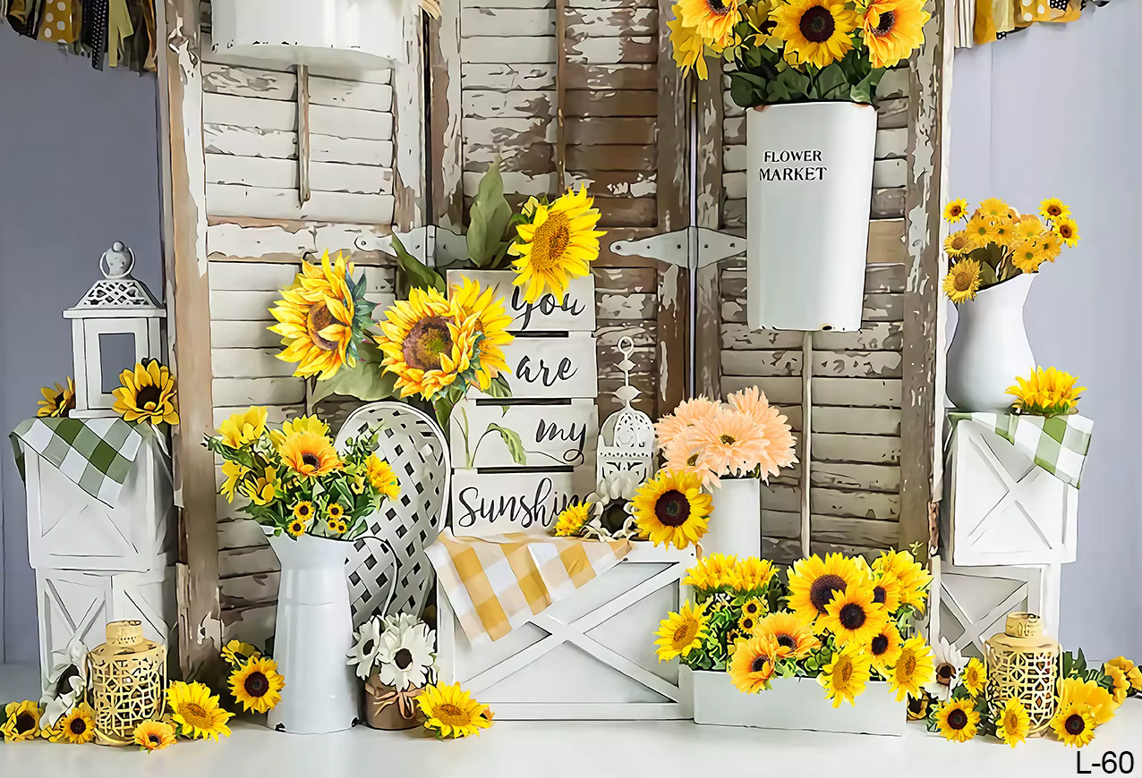 Décors de tournesols jaunes pour la photographie