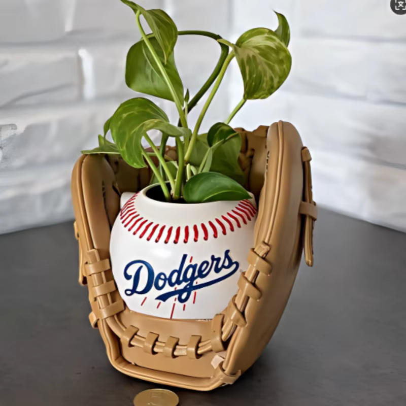 Pot de fleurs en forme de balle de baseball, 1 pièce, décoration de pot de fleurs sphérique pour jardin extérieur, statue de bureau, décoration de salon, chambre à coucher, balcon, excellent article c