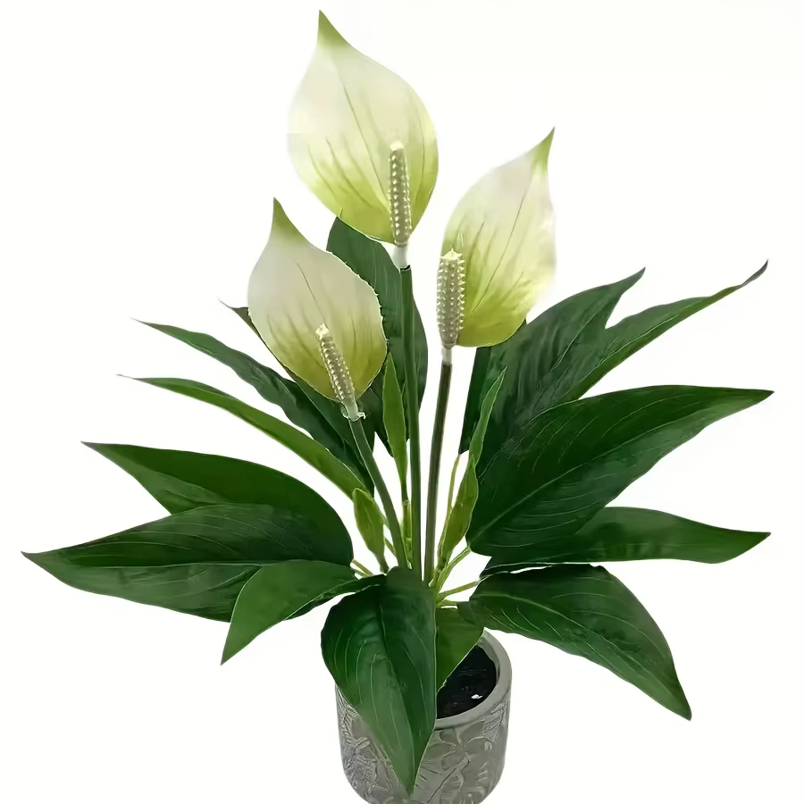 Plante artificielle réaliste en feuilles de palmier blanches