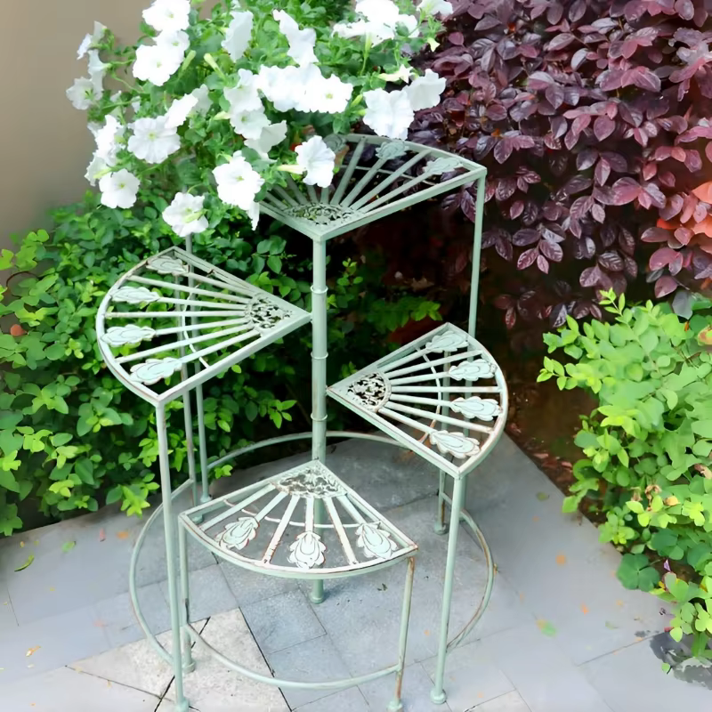 Support de fleurs rotatif en fer