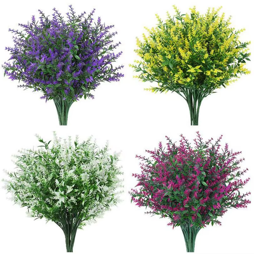 Fleurs artificielles bon marché en plastique lavande fausses plantes herbe mariage maison jardin décor bricolage cadeaux photographie accessoires plein air bonsaï