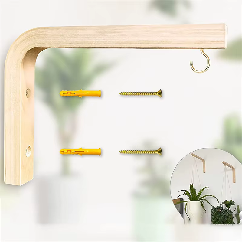 Cintres Muraux en Bois Naturel de Style Nordique