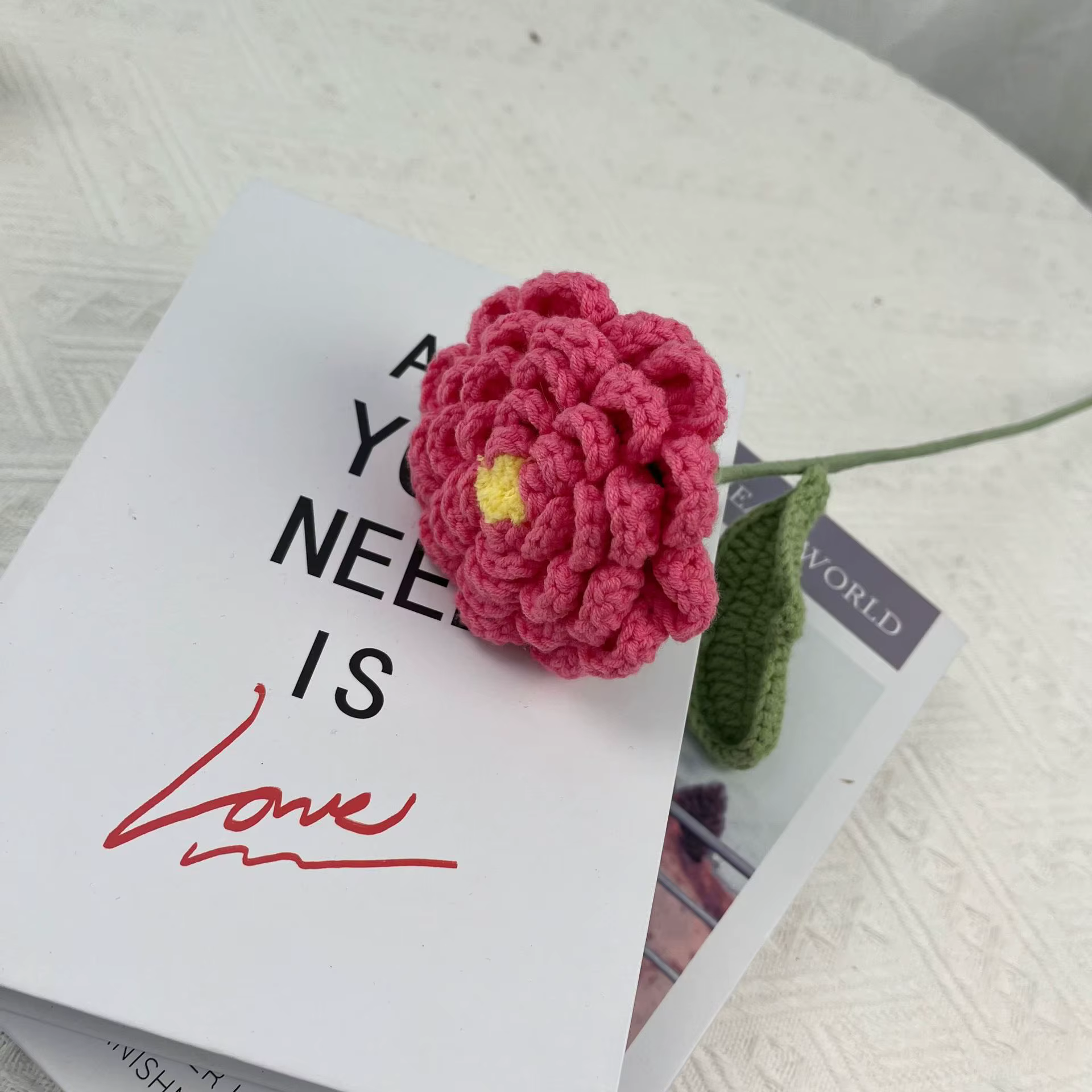 Crochet fil fleur pivoine Bouquet maison bureau ornement vie éternelle