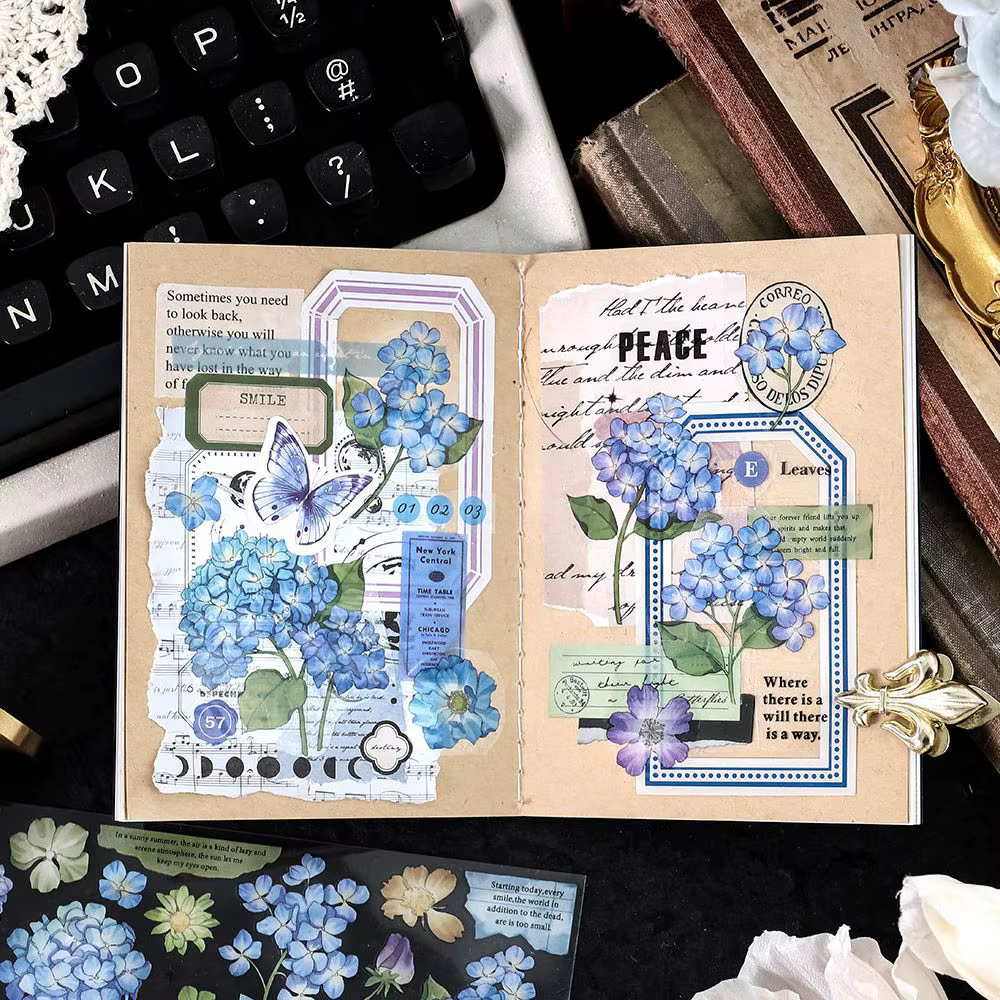 Autocollant décoratif avec fleurs et plantes