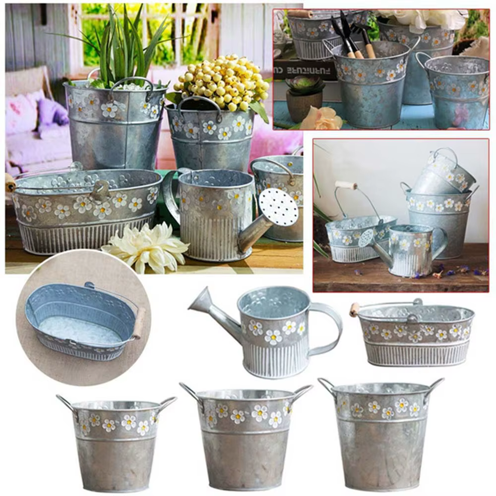 Bureau balcon décor plantes seau de rangement succulente plantation Pot de fleurs Pot de fleur Vintage