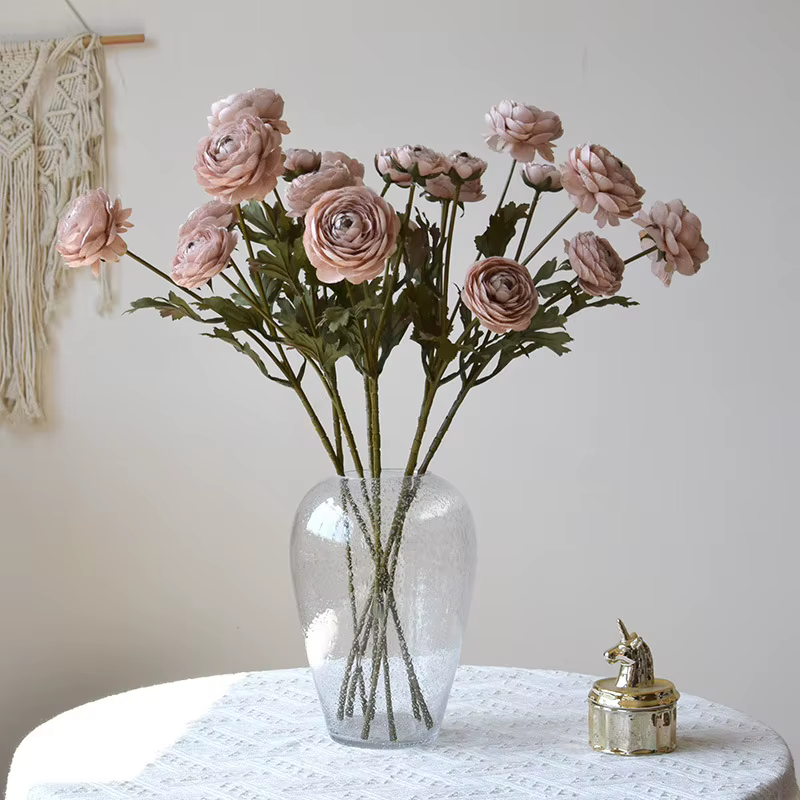 8 pièces de fleurs artificielles classiques européennes en soie