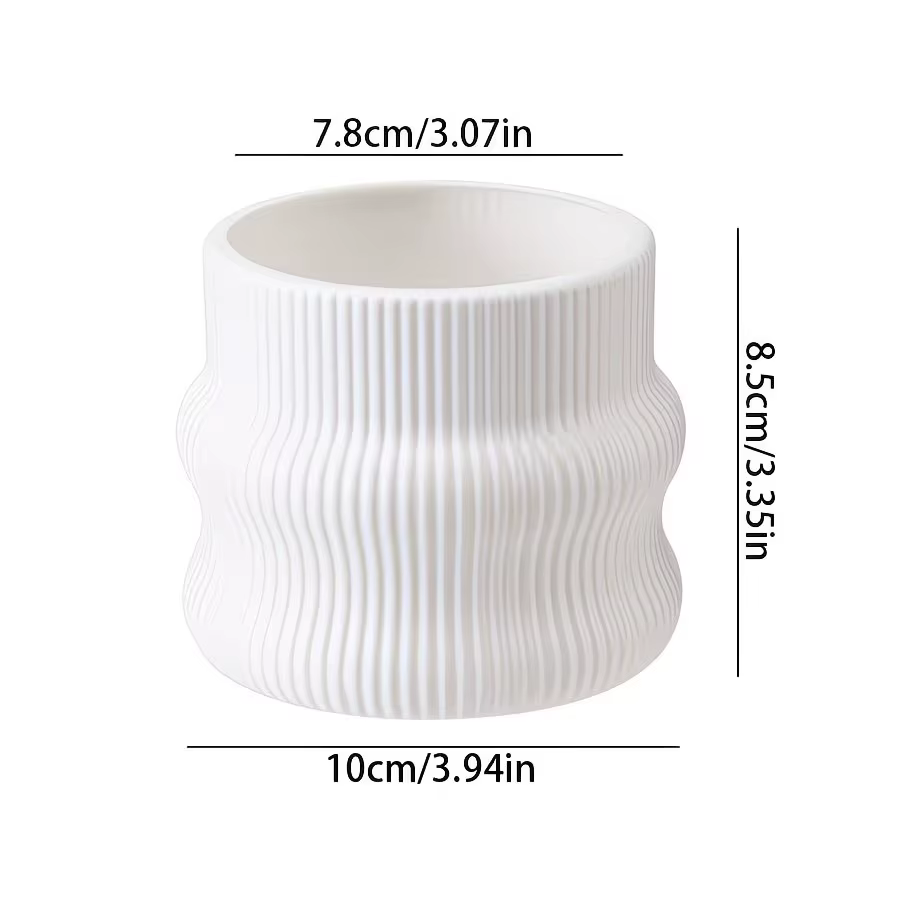 Petit pot de fleurs en plastique imitation céramique