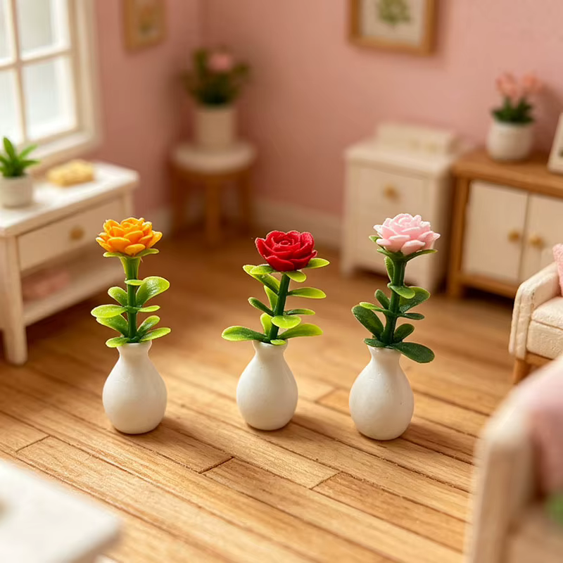 Mini vase pot de fleurs avec modèle de fleur décoratif