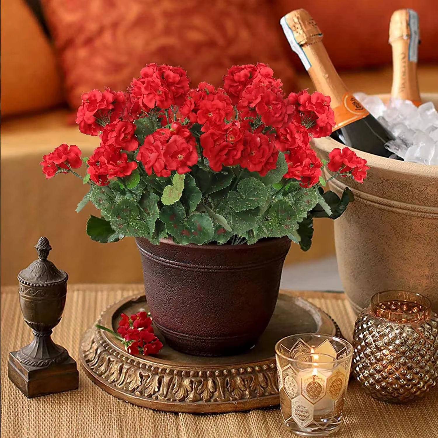 1/5 pièces plante artificielle soie bégonia fleur extérieur jardin arc protection UV mariage mariée maison bonsai fête de noël bricolage cadeau