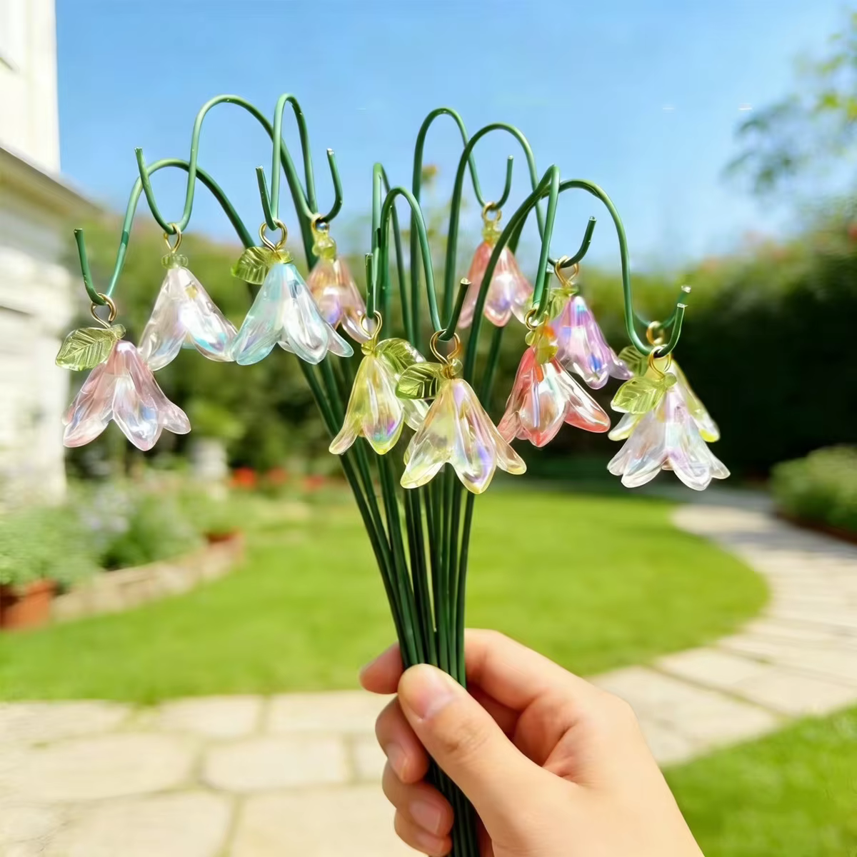 Ensemble de 10 pièces de décoration de jardin et kit de plantation imitation lys de la vallée