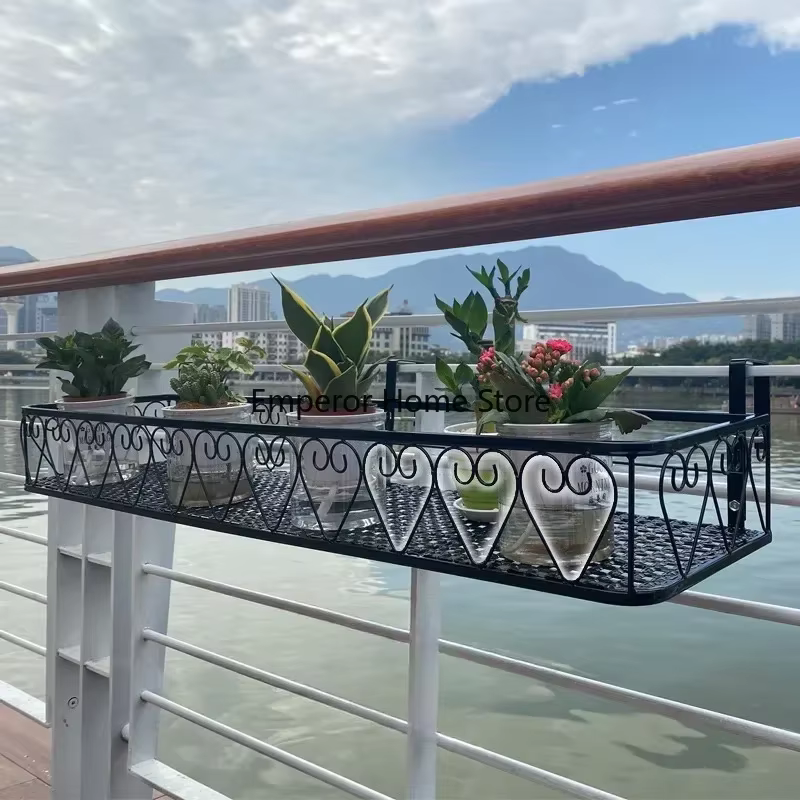 Pot de fleur de fenêtre de garde-corps de balcon de stockage T1, support de fleur en fer T1, plante mise en place par étagères