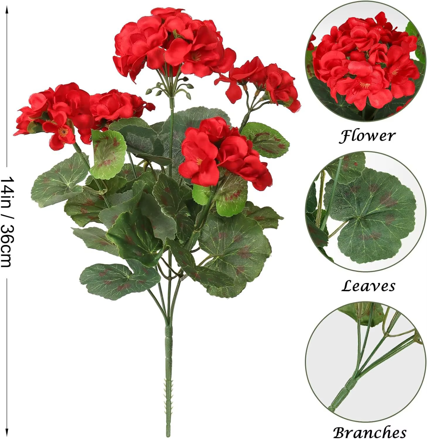 1/5 pièces plante artificielle soie bégonia fleur extérieur jardin arc protection UV mariage mariée maison bonsai fête de noël bricolage cadeau