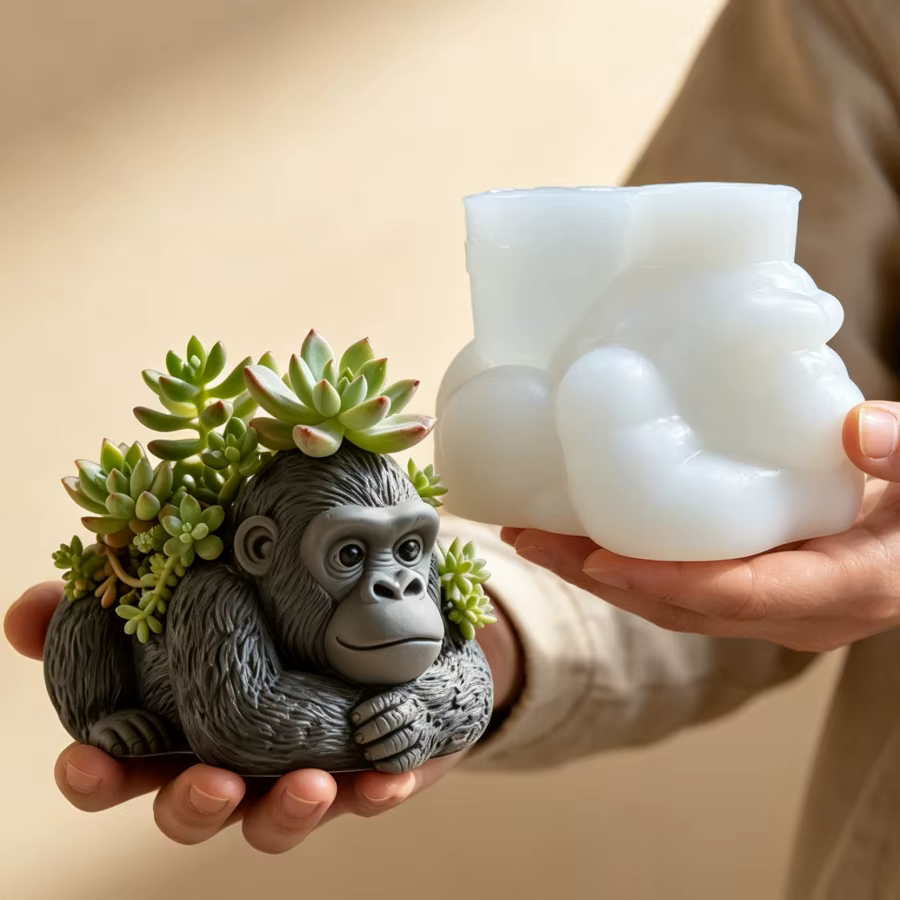 Moule en silicone pour pot de fleurs en résine